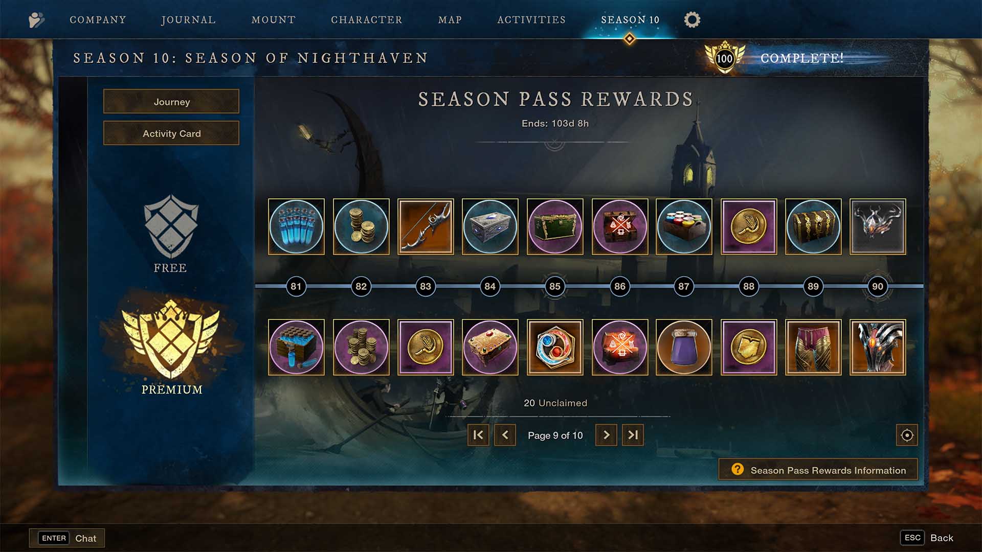 new world season 10 season pass rewards 90